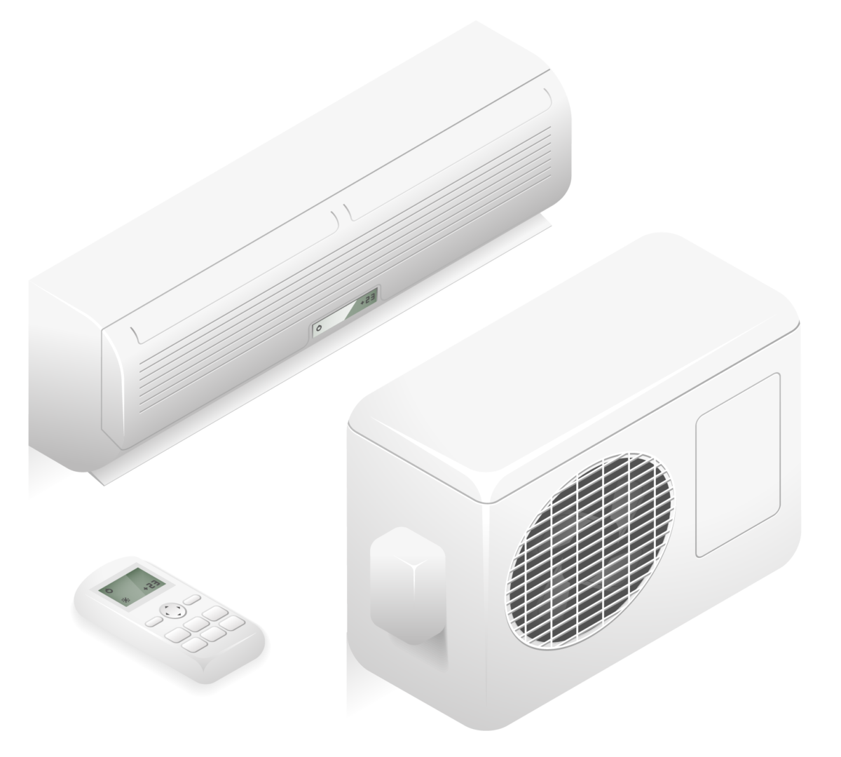 m i n S c Air conditioner d vector home summer air conditioning system [Converted]